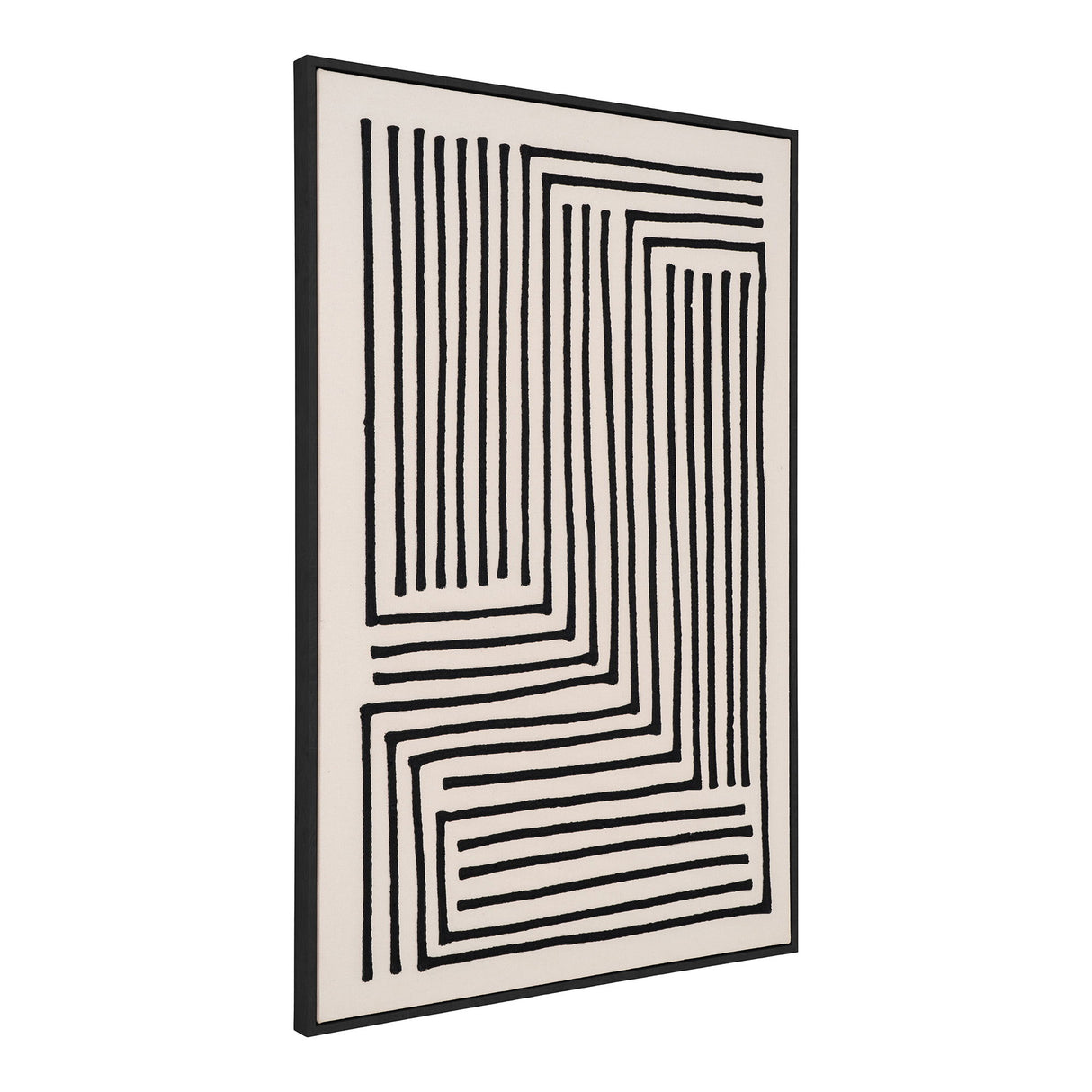 Wanddeko – Schwarz-Beige, geometrisches Liniendesign, 90 cm hoch - Lipari | House Nordic