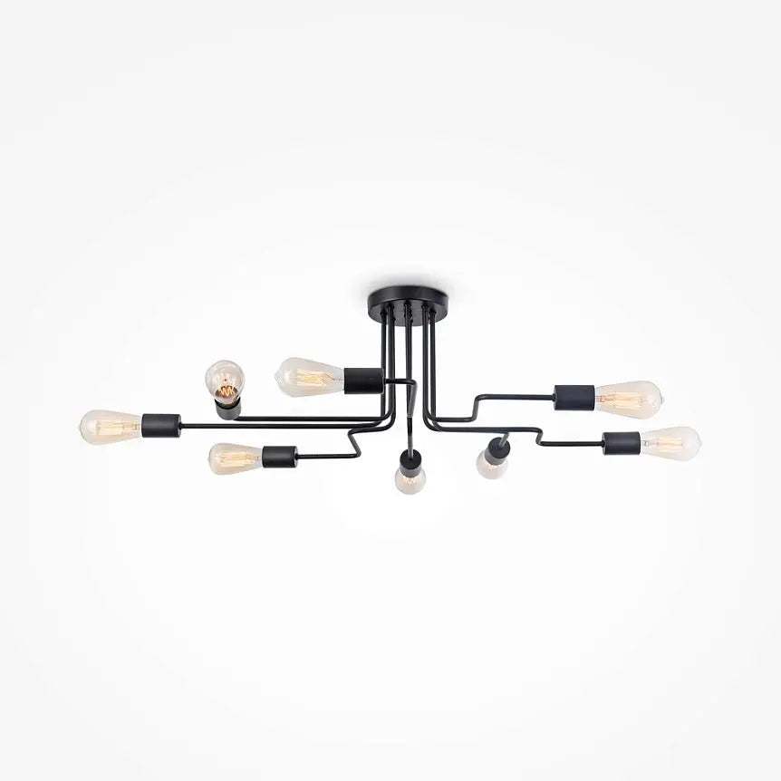 Ceiling Lamp Black Industrial Metal 8× E27 IP20 – Gilbert | Maytoni