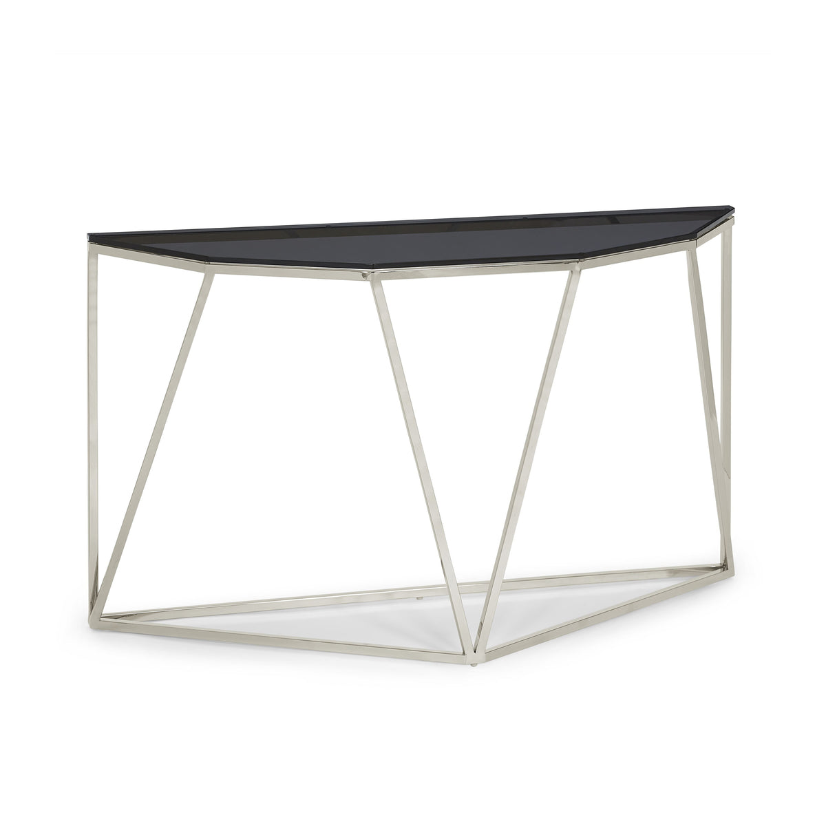 Konsolentisch – Rauchglas Platte, Edelstahl Gestell, Rauchglas Grau, 81 cm Höhe - Aria | Modus Furniture International
