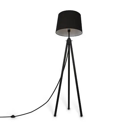 Floor lamp with metal tripod base, fabric shade & tripod design - Calvin | Maytoni
