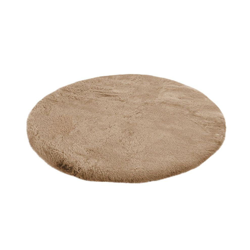 Badematte – Kunstfell Oberfläche, Hoher Flor, Beiger Farbton, 100 x 100 cm - Rabbit 425 | Kayoom