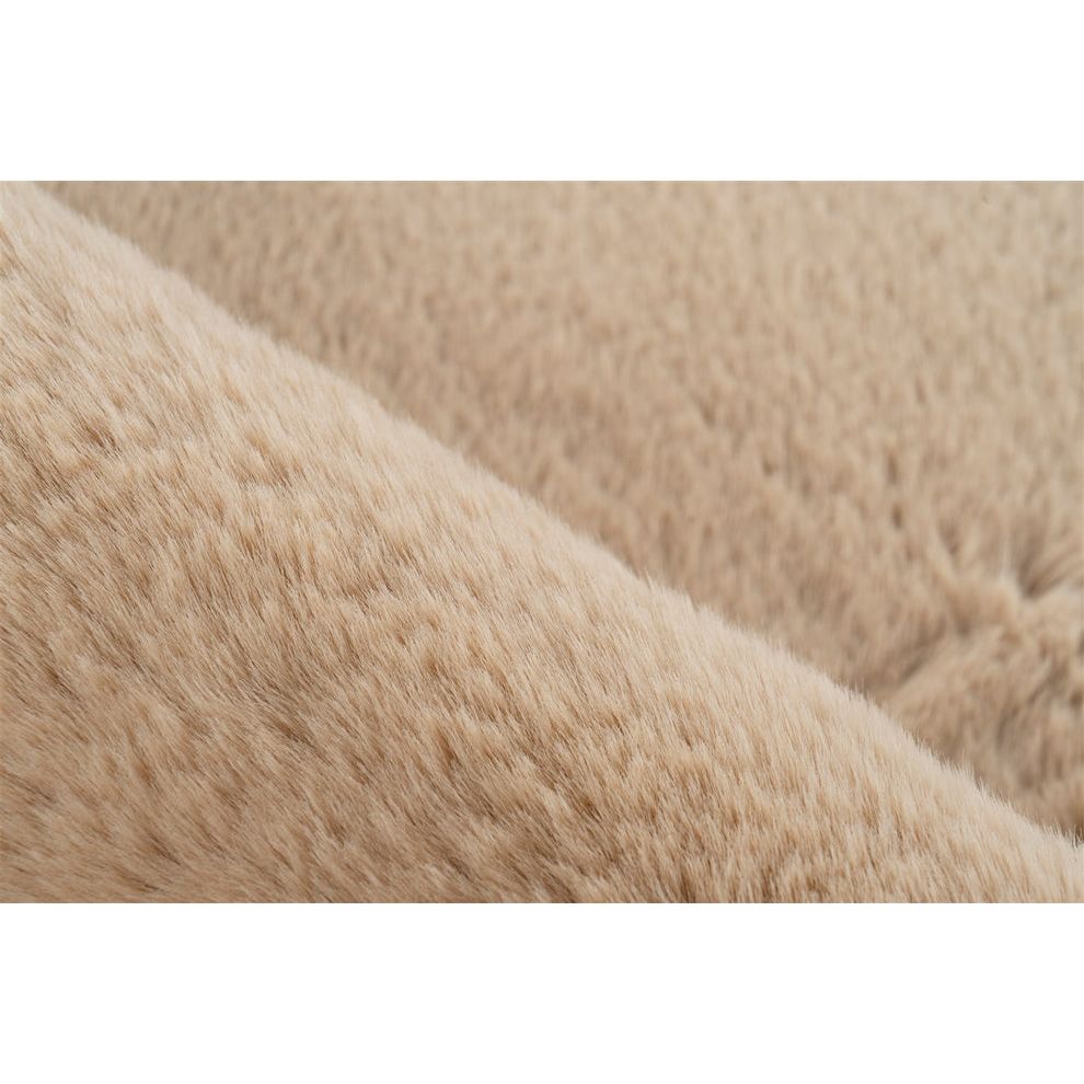 Badematte – Kunstfell Oberfläche, Hoher Flor, Beiger Farbton, 40 x 60 cm - Rabbit 425 | Kayoom