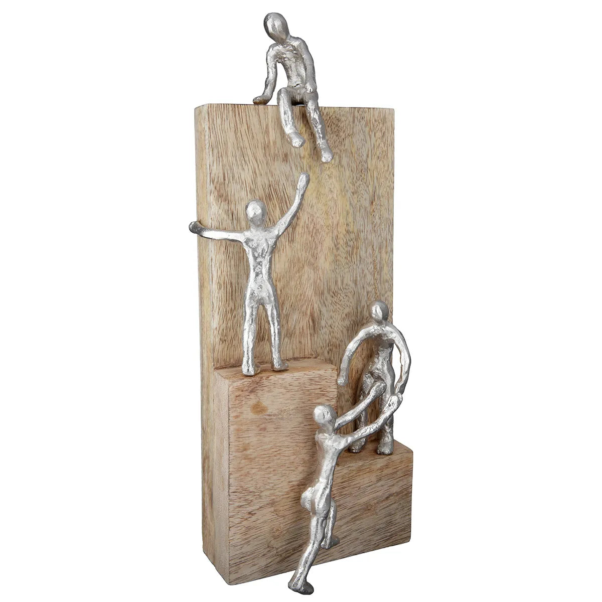 Skulptur – Natürliches Mangoholz, Klettermotiv, Rechteckiges Design - Helping Hand | Gilde