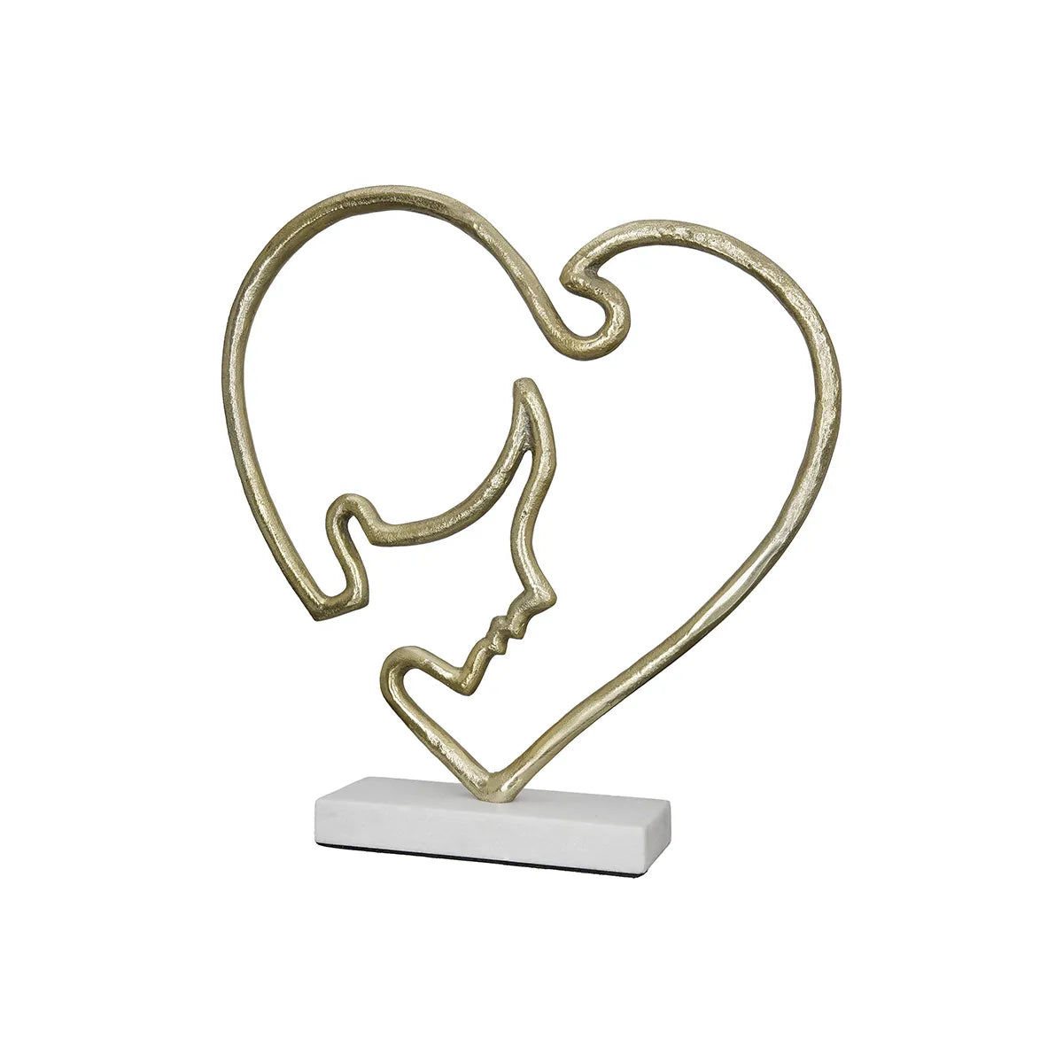 Skulptur – Herzdesign, Goldene Optik, Gesichtsmotiv - Modern Face | Gilde