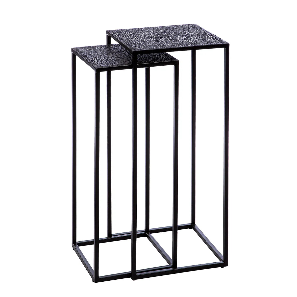 Beistelltisch – Quadratisches Design, Schwarze Optik, Metallgestell - Grenada | Gilde