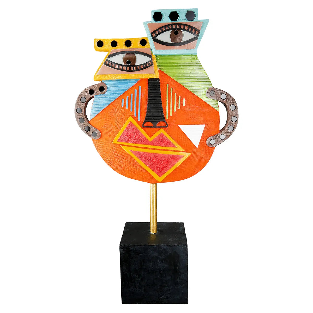 Skulptur – Gesichtsdesign, Mehrfarbige Optik, Schwarze Basis,Höhe 47 cm - Kupka | Gilde