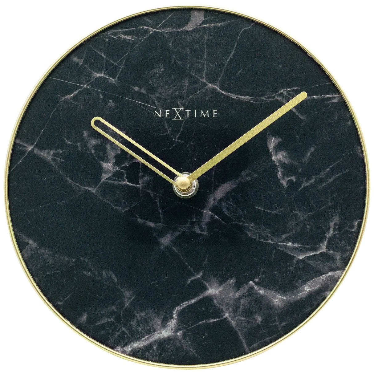 Tischuhr – Marmorglas, Goldene Zeiger, Stilles Werk - Marble | NeXtime