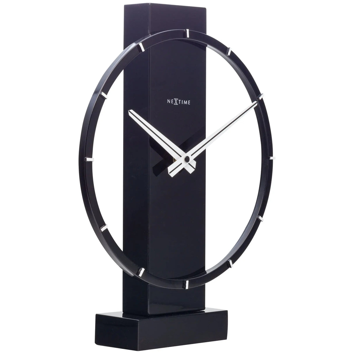 Tischuhr – Schwarzes Holz, Stahlring, Stilles Werk - Carl Klein | NeXtime