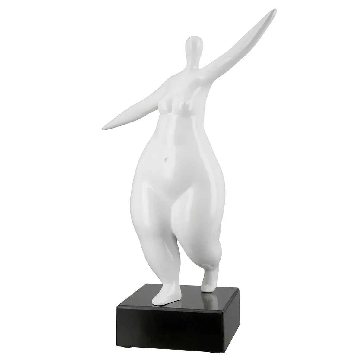 Skulptur – Glänzend Weiß, Schwarzer Akzent, Moderne Form - Lady | Gilde