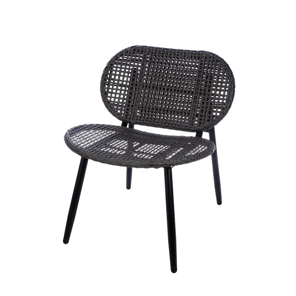 Lounge-Set – Anthrazitfarbenes Polyrattan, Schwarzes Metall, Glasplatte - Cannobio | Gilde