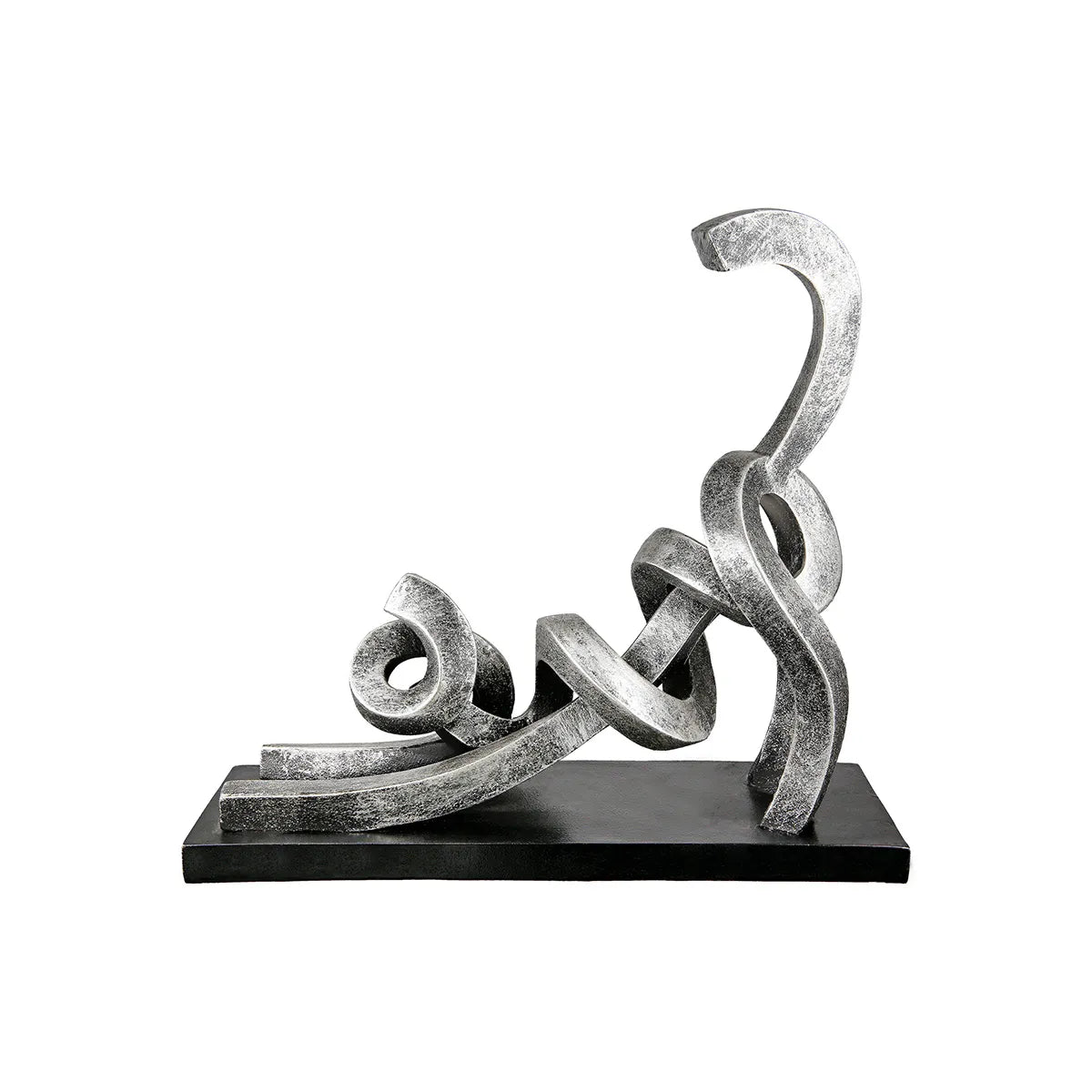 Skulptur – Metallische Oberfläche, Elegante Katzenform, Moderne Basis - Stretching | Gilde