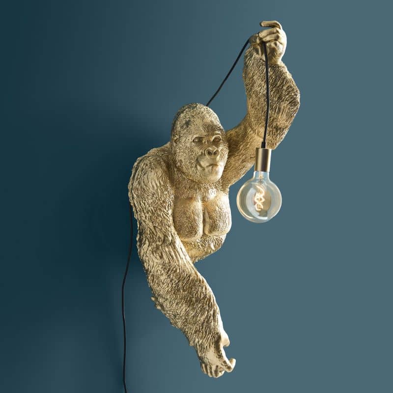 Wandleuchte – Skulpturales Design, Markantes Tiermotiv, Polyresin-Konstruktion, Goldfinish – Jungle Jack | WERNS