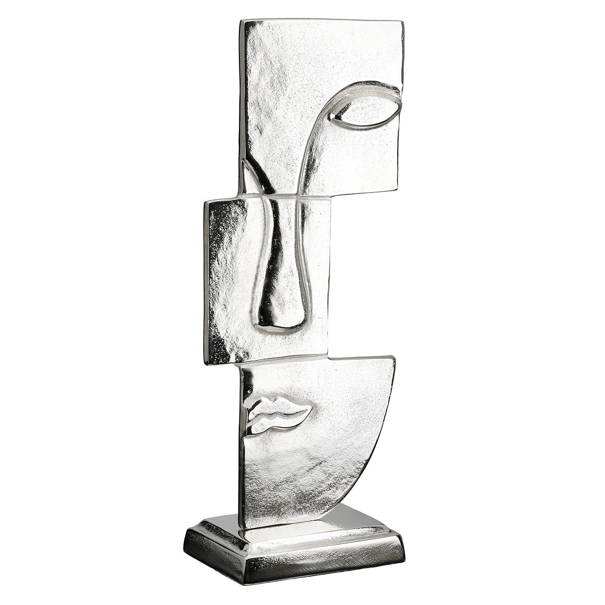 Skulptur – Antik Oberfläche, Gesicht Design, Silber Optik, Höhe 44 cm - Small Lips | Gilde