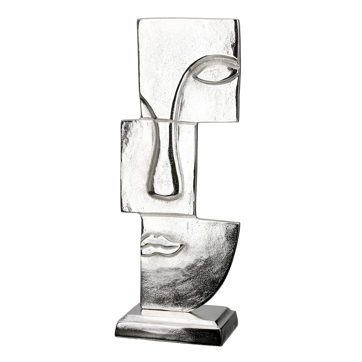 Skulptur – Antik Oberfläche, Gesicht Design, Silber Optik, Höhe 44 cm - Small Lips | Gilde