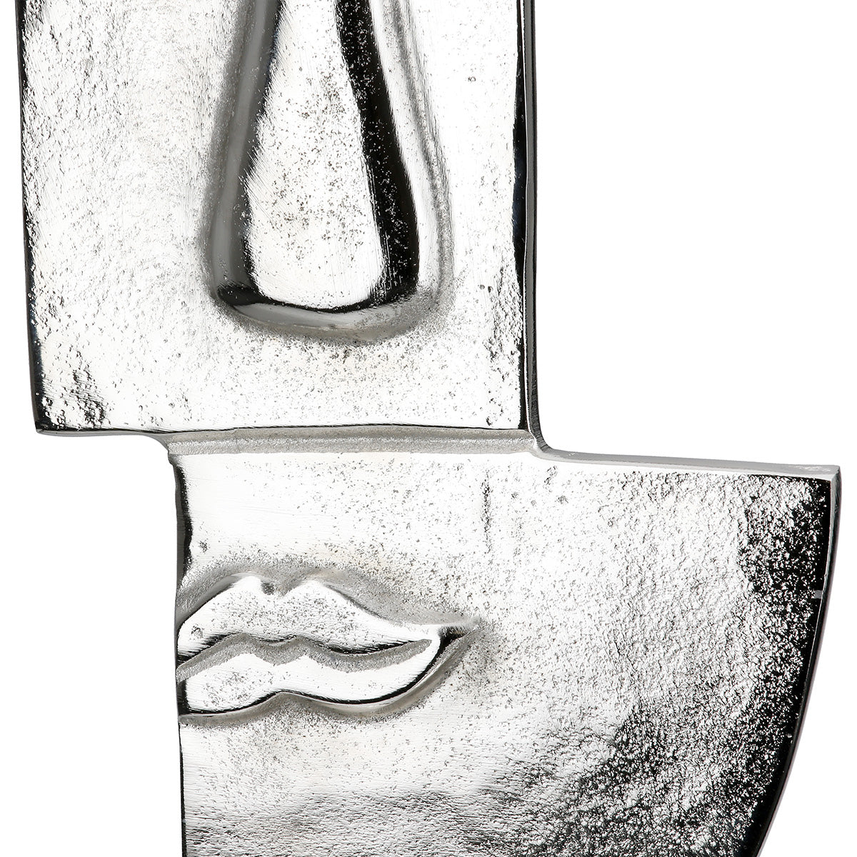 Skulptur – Antik Oberfläche, Gesicht Design, Silber Optik, Höhe 44 cm - Small Lips | Gilde