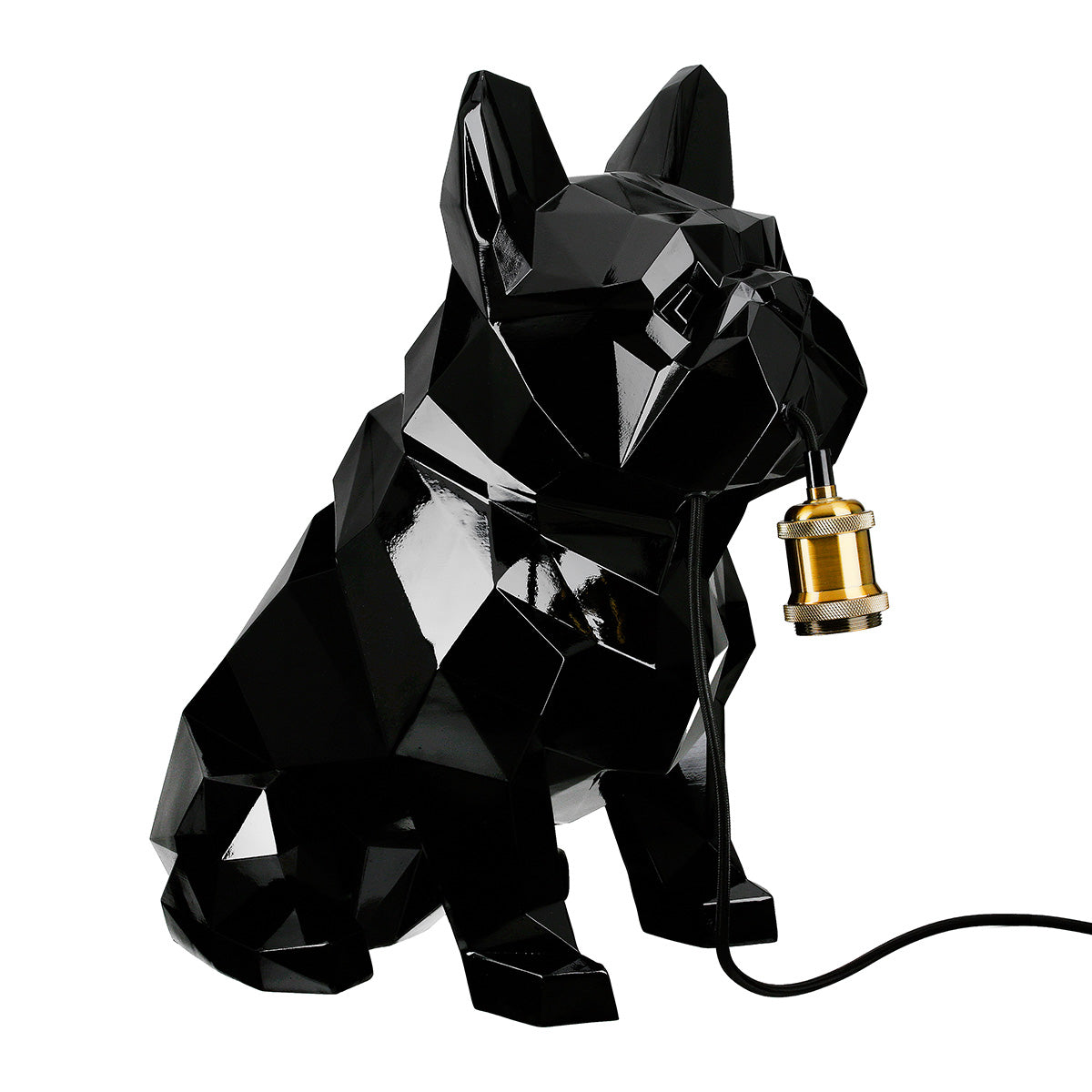 Tischleuchte – Glänzende Oberfläche, Bulldoggen Design, Schwarze Optik - Geo | Gilde