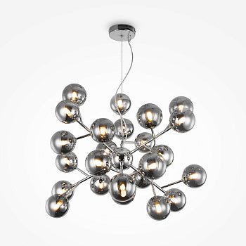 Pendelleuchte mit chromfarbenem Metallrahmen und rauchgrauen Spiegelglas - Schirmen im modernen Design – Dallas | Maytoni - Esszett Luxury | Stilvolles Wohnen mit Charakter