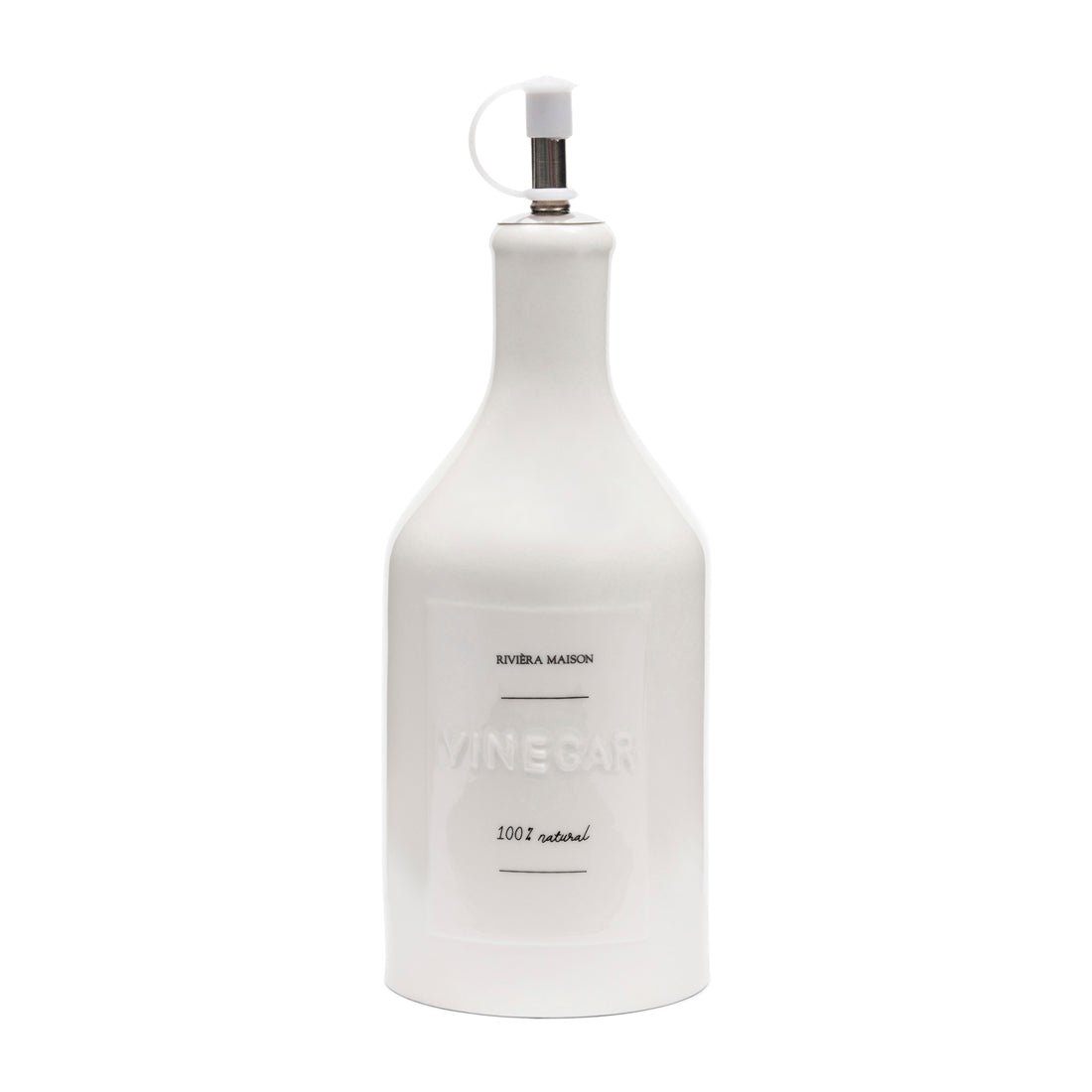 Essigflasche Weiß mit Ausgießer Spülmaschinengeeignet – RM Capri | Rivièra Maison - Esszett Luxury | Stilvolles Wohnen mit Charakter