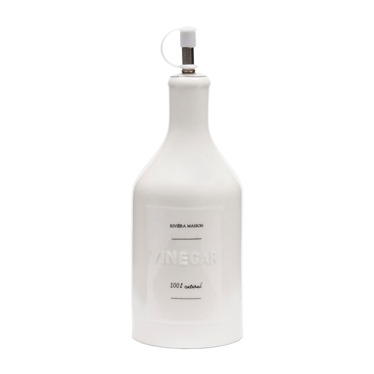 Essigflasche Weiß mit Ausgießer Spülmaschinengeeignet – RM Capri | Rivièra Maison - Esszett Luxury | Stilvolles Wohnen mit Charakter