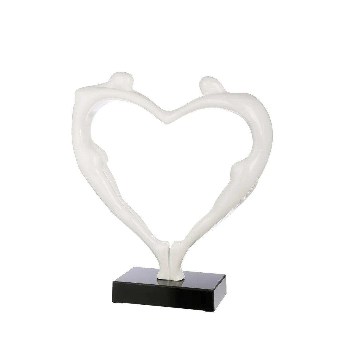Skulptur – Glänzende Oberfläche, Herz Design, Marmorsockel - Herzpaar | Gilde