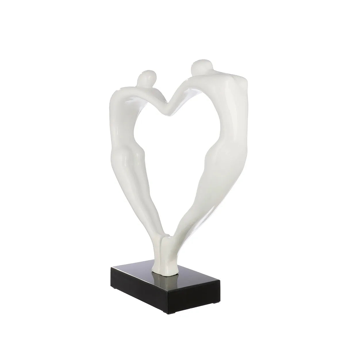 Skulptur – Glänzende Oberfläche, Herz Design, Marmorsockel - Herzpaar | Gilde