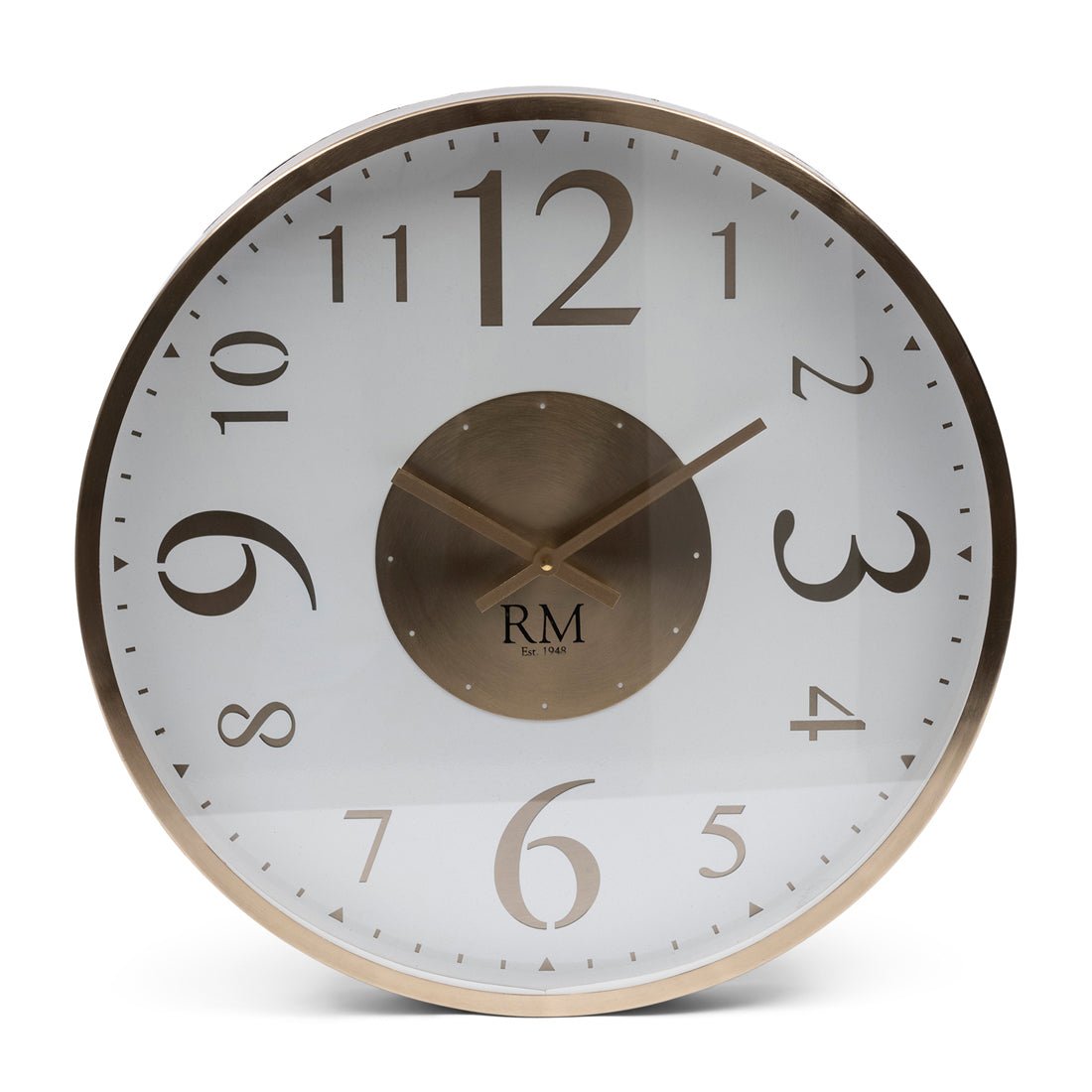 Wanduhr Rund Glas Gold mit Ziffern 51 cm 1 – Venosa | Rivièra Maison - Esszett Luxury | Stilvolles Wohnen mit Charakter