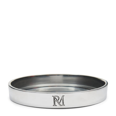 Kerzenhalter – Silberfarbenes Aluminium mit RM - Monogramm – RM Maxime | Rivièra Maison - Esszett Luxury | Stilvolles Wohnen mit Charakter