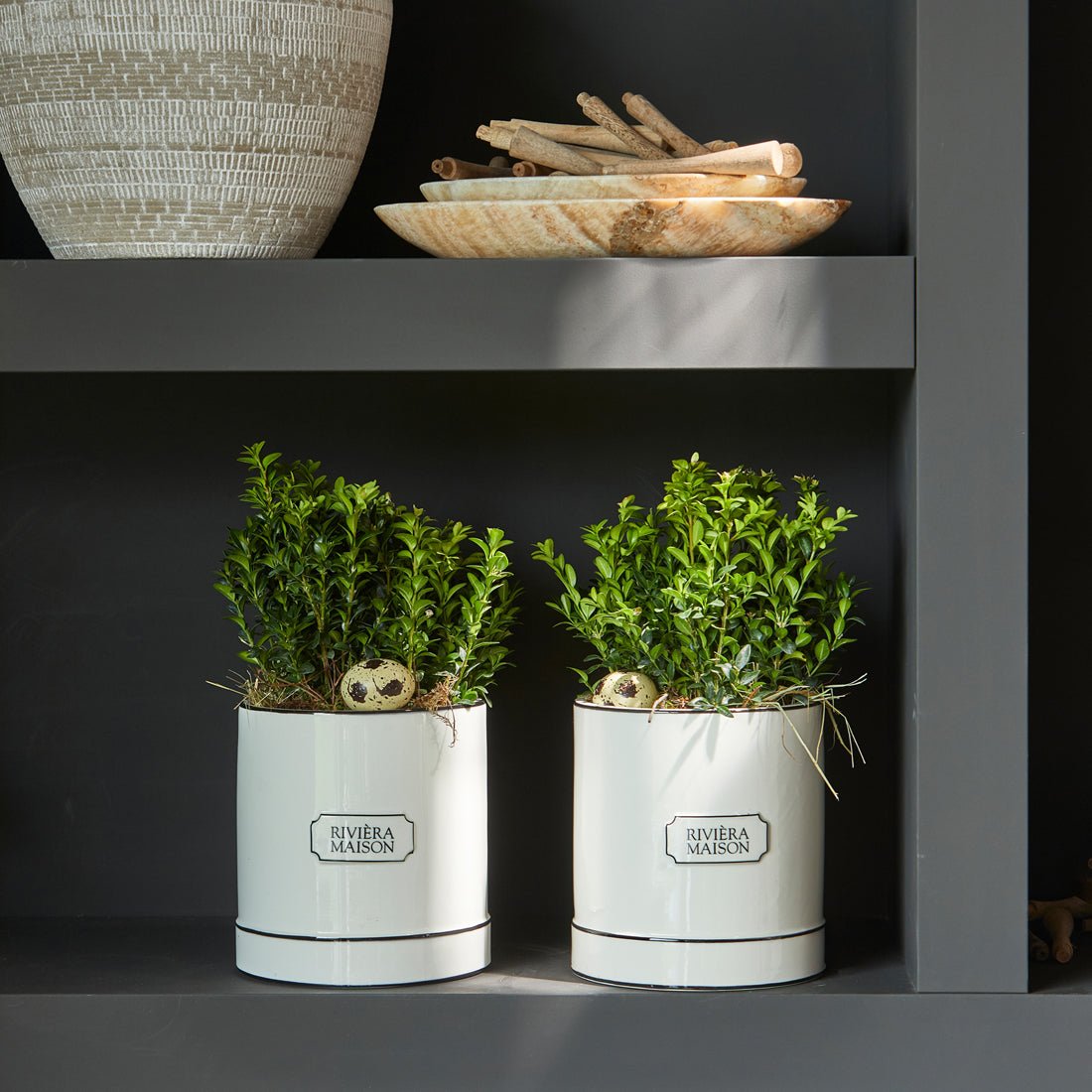 Vase Klassisches Weiß Keramik - Fleur Du Jour | Rivièra Maison - Esszett Luxury | Stilvolles Wohnen mit Charakter