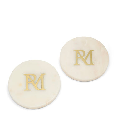 Untersetzer - Set Weiß/Gold Hochwertiger Marmor - Luxuriöses Design | Rivièra Maison - Esszett Luxury | Stilvolles Wohnen mit Charakter