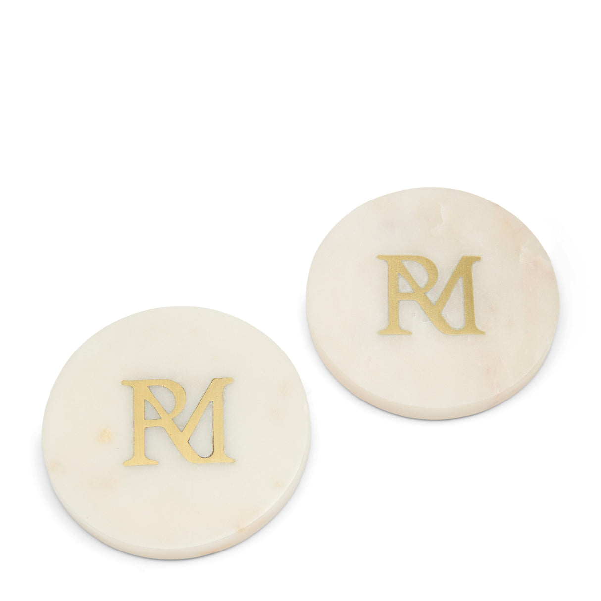 Untersetzer - Set Weiß/Gold Hochwertiger Marmor - Luxuriöses Design | Rivièra Maison - Esszett Luxury | Stilvolles Wohnen mit Charakter