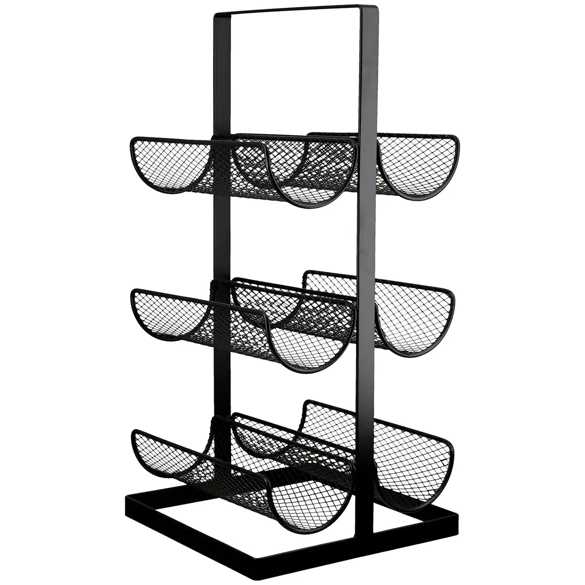 Weinregal – Schwarzes Metall, Matte Oberfläche, Sechs Flaschen - Stock | Gilde