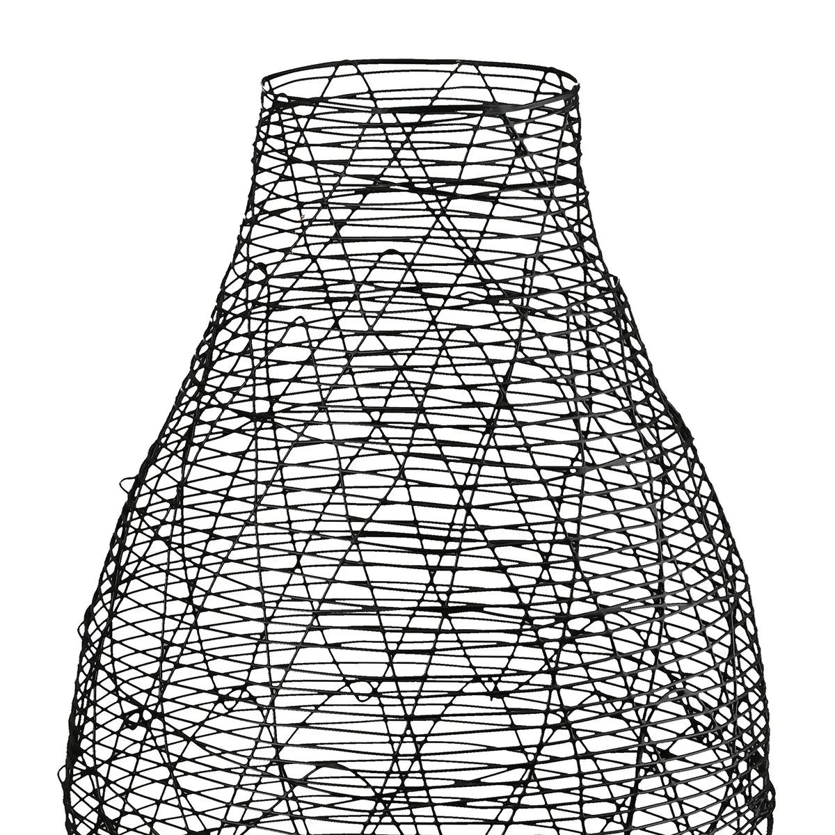 Vase – Schwarzes Metall, Bauchige Form, Dekorative Nutzung, 25.5 cm - Wire | Gilde