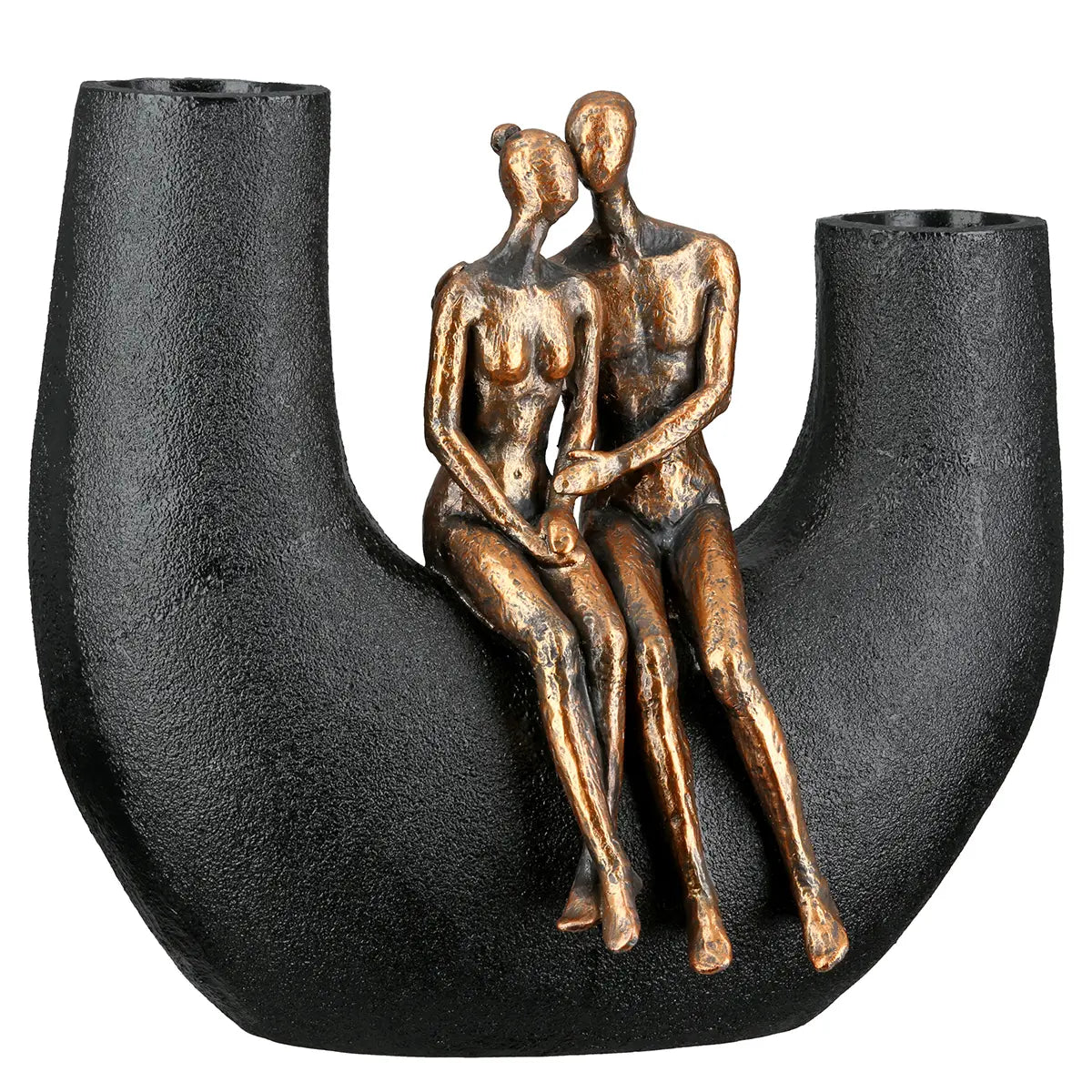Vase – Schwarzes Kunstharz, Metallische Optik, Figurenform - Movement | Gilde