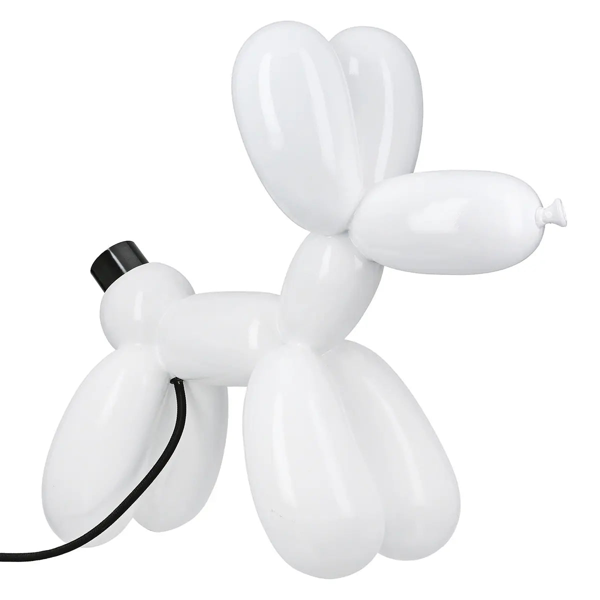 Tischleuchte – Weißes Kunstharz, Glänzende Oberfläche, Ballonhundform - Scotty | Gilde