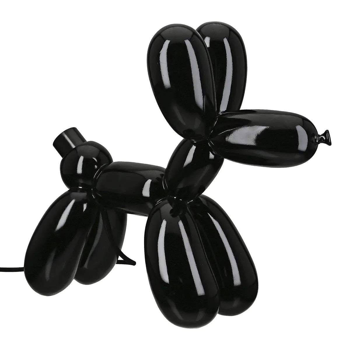 Tischleuchte – Schwarzes Kunstharz, Glänzende Oberfläche, Ballonhundform - Scotty | Gilde