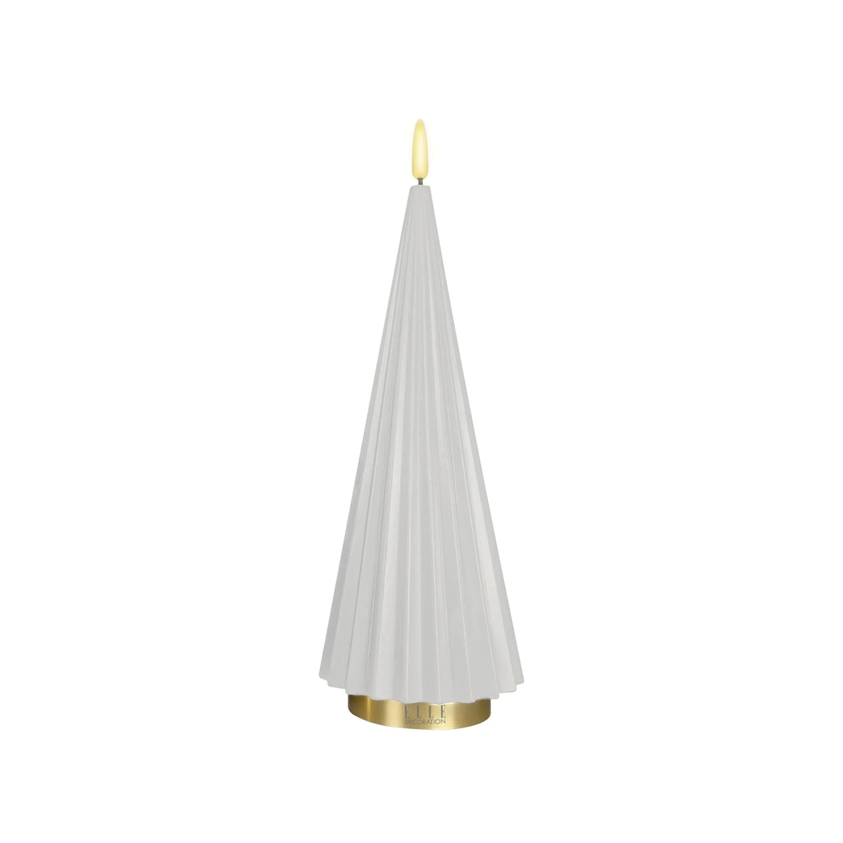 LED-Kerze – Plissiertes Design, Echtwachs Optik, Flackernde LED - Boreal | ELLE Decoration