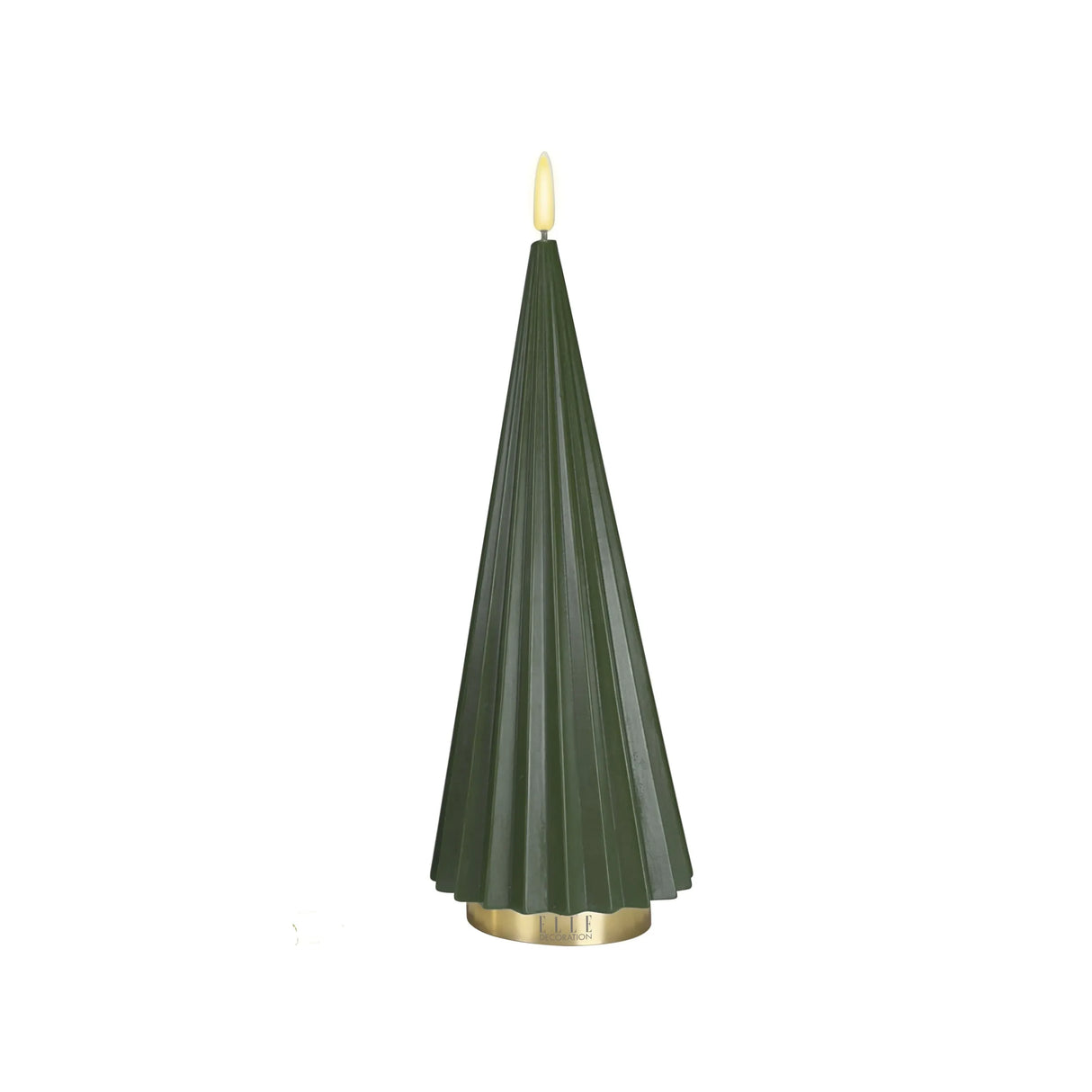 LED-Kerze – Plissiertes Design, Echtwachs Optik, Flackernde LED - Boreal | ELLE Decoration