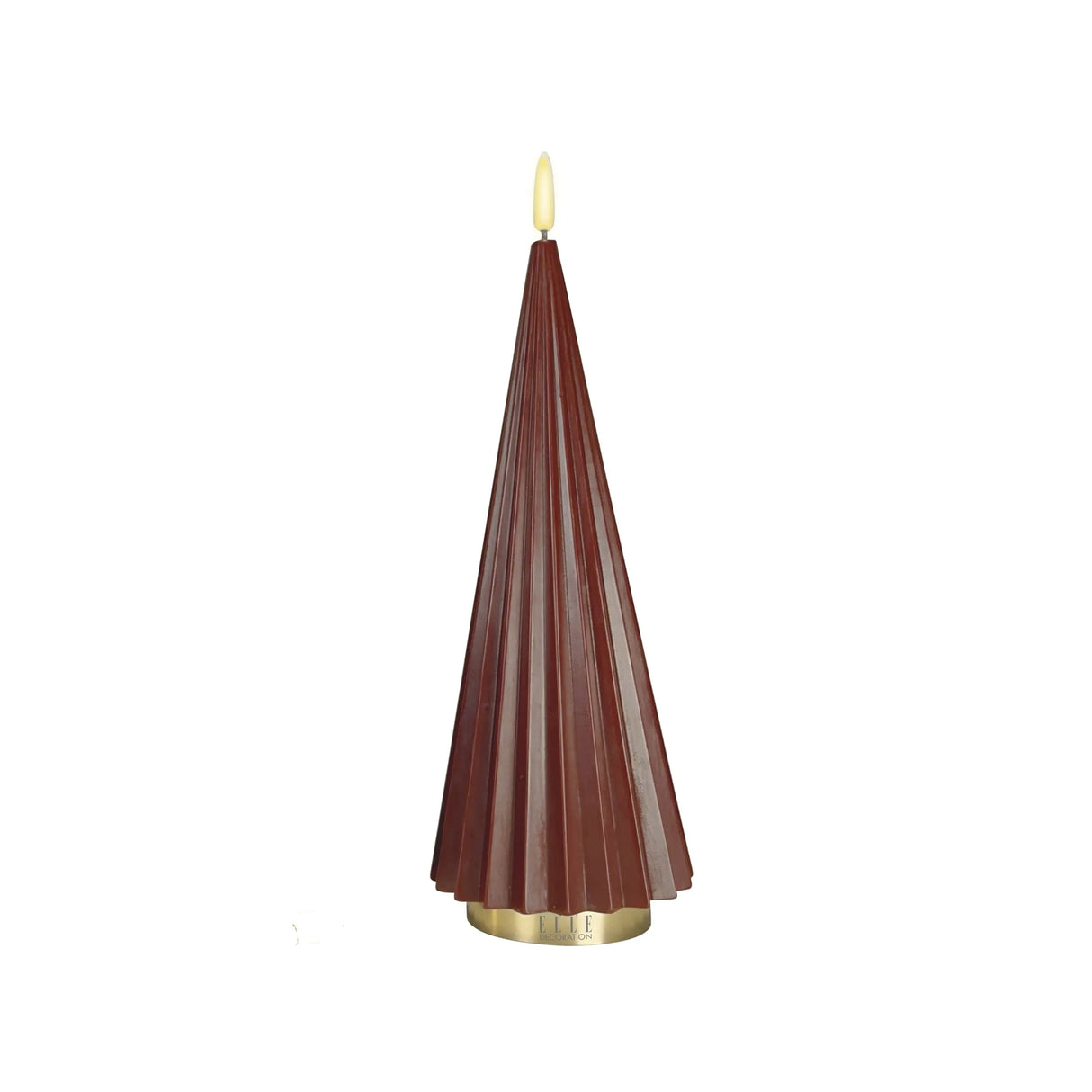 LED-Kerze – Plissiertes Design, Echtwachs Optik, Flackernde LED - Boreal | ELLE Decoration