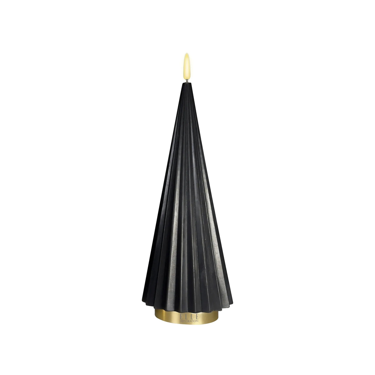 LED-Kerze – Plissiertes Design, Echtwachs Optik, Flackernde LED - Boreal | ELLE Decoration