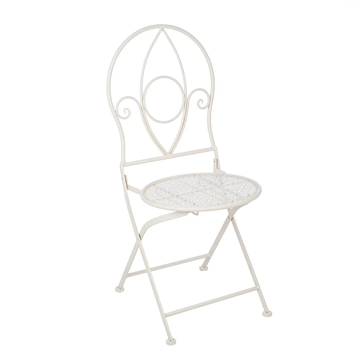 Bistroset – Weißes Metall, Mattes Finish, Blumendesign - Flores | Gilde