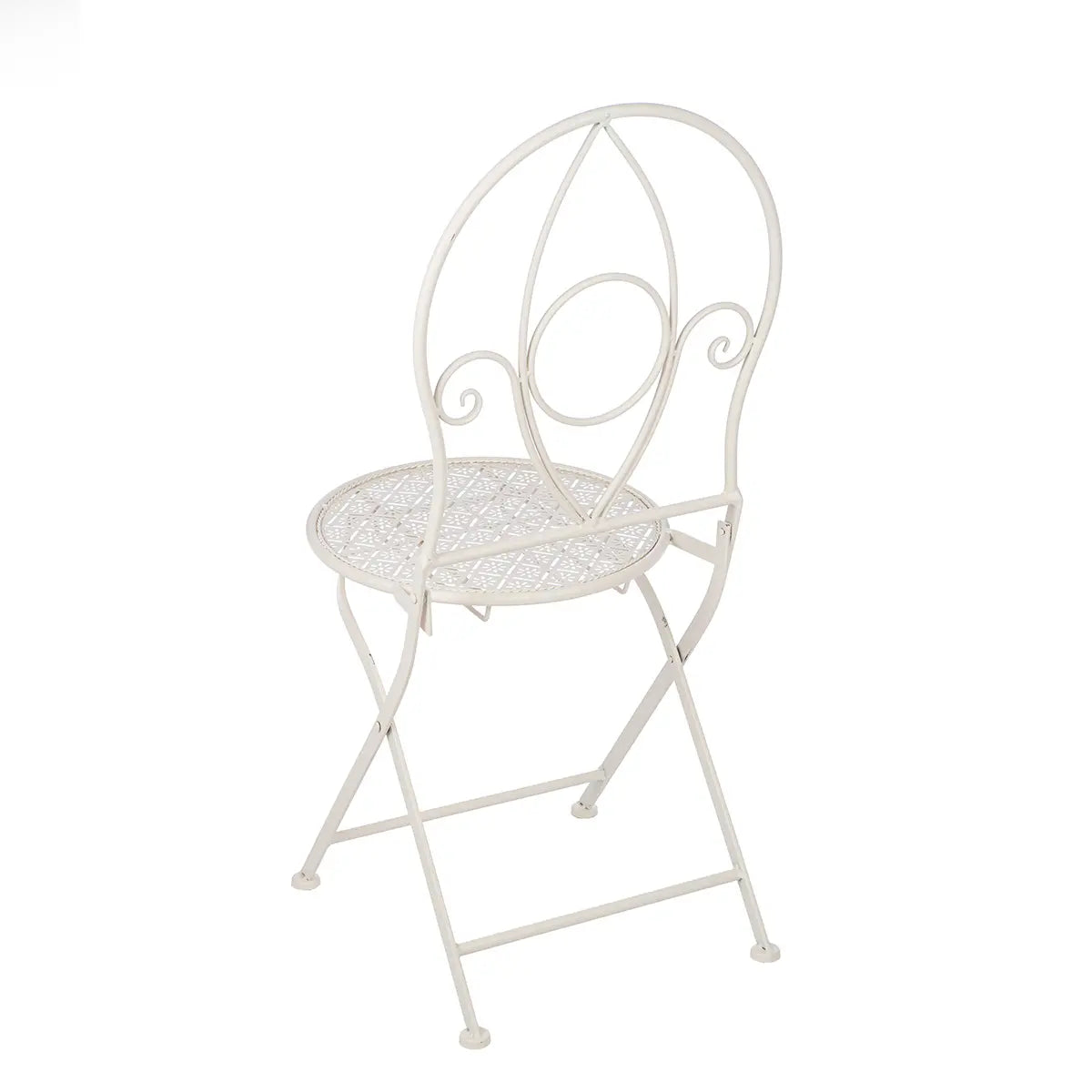 Bistroset – Weißes Metall, Mattes Finish, Blumendesign - Flores | Gilde