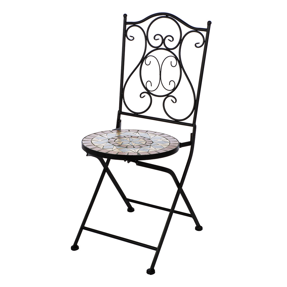 Bistroset – Sternmotiv, Mattes Metall, Klappstühle - Mosaik | Gilde