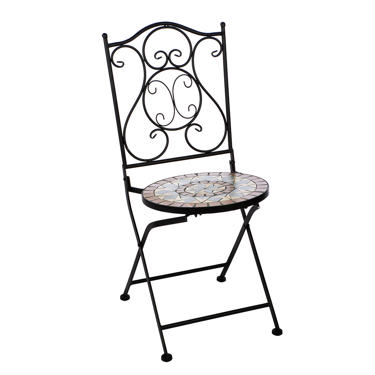 Bistroset – Sternmotiv, Mattes Metall, Klappstühle - Mosaik | Gilde