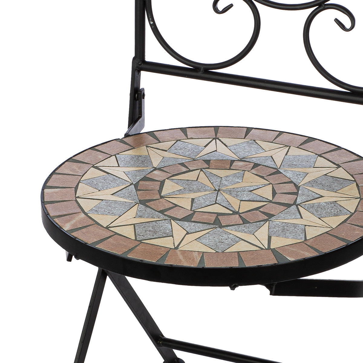 Bistroset – Sternmotiv, Mattes Metall, Klappstühle - Mosaik | Gilde
