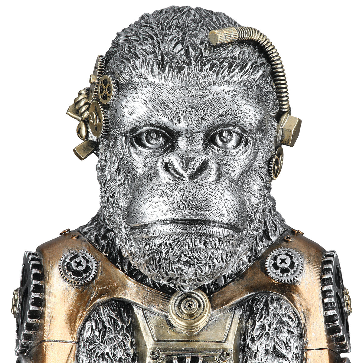 Figur – Silberoptik, Zahnradmotiv, Antikfinish - Steampunk Gorilla | Gilde