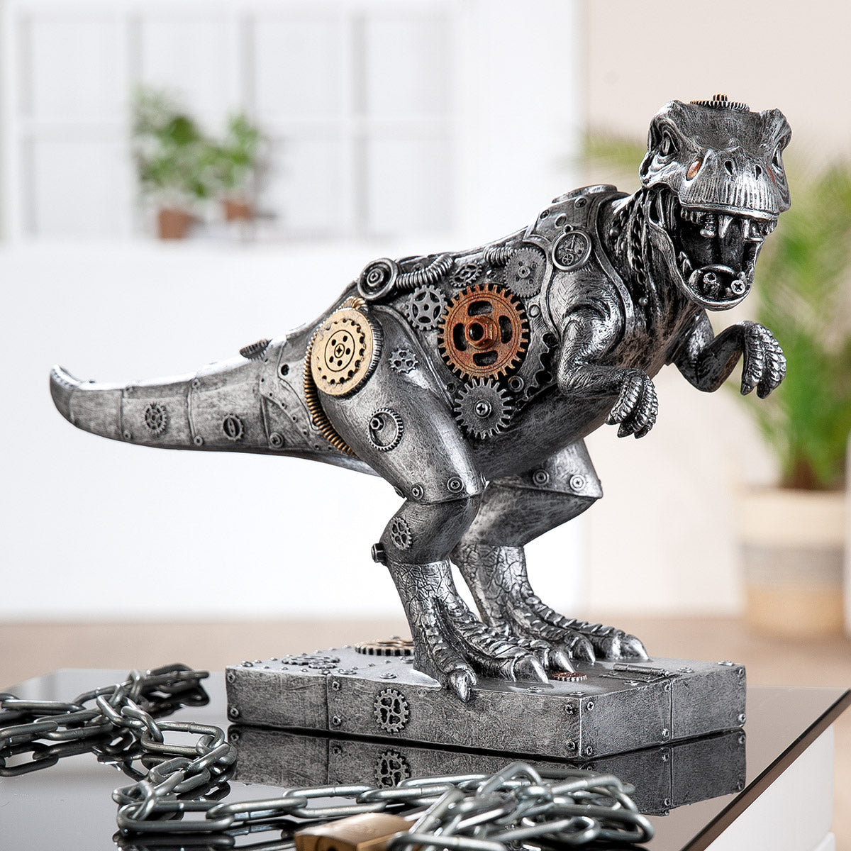 Skulptur – Metallische Optik, Kupferakzente, Steampunk Design - Steampunk T-Rex Dinosaur | Gilde