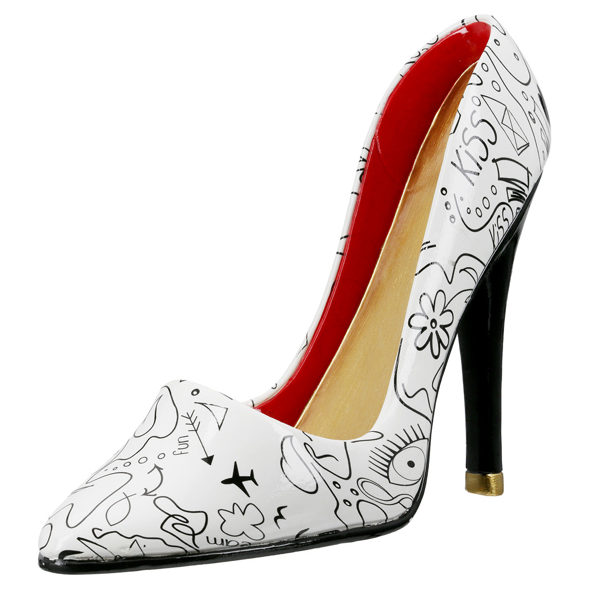 Flaschenhalter – Einliniendesign, Glänzende Oberfläche, Schwarzweiß Kontrast - Modern Art Pumps | Gilde