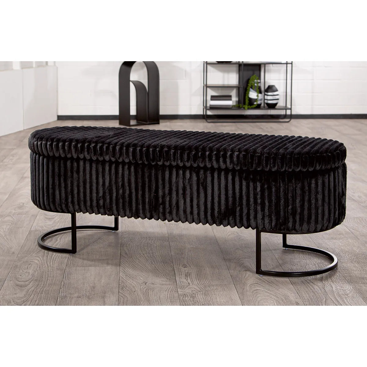 Bank – Aufklappbares Design, Integrierter Stauraum, Schwarze Optik - Brooklyn | Gilde