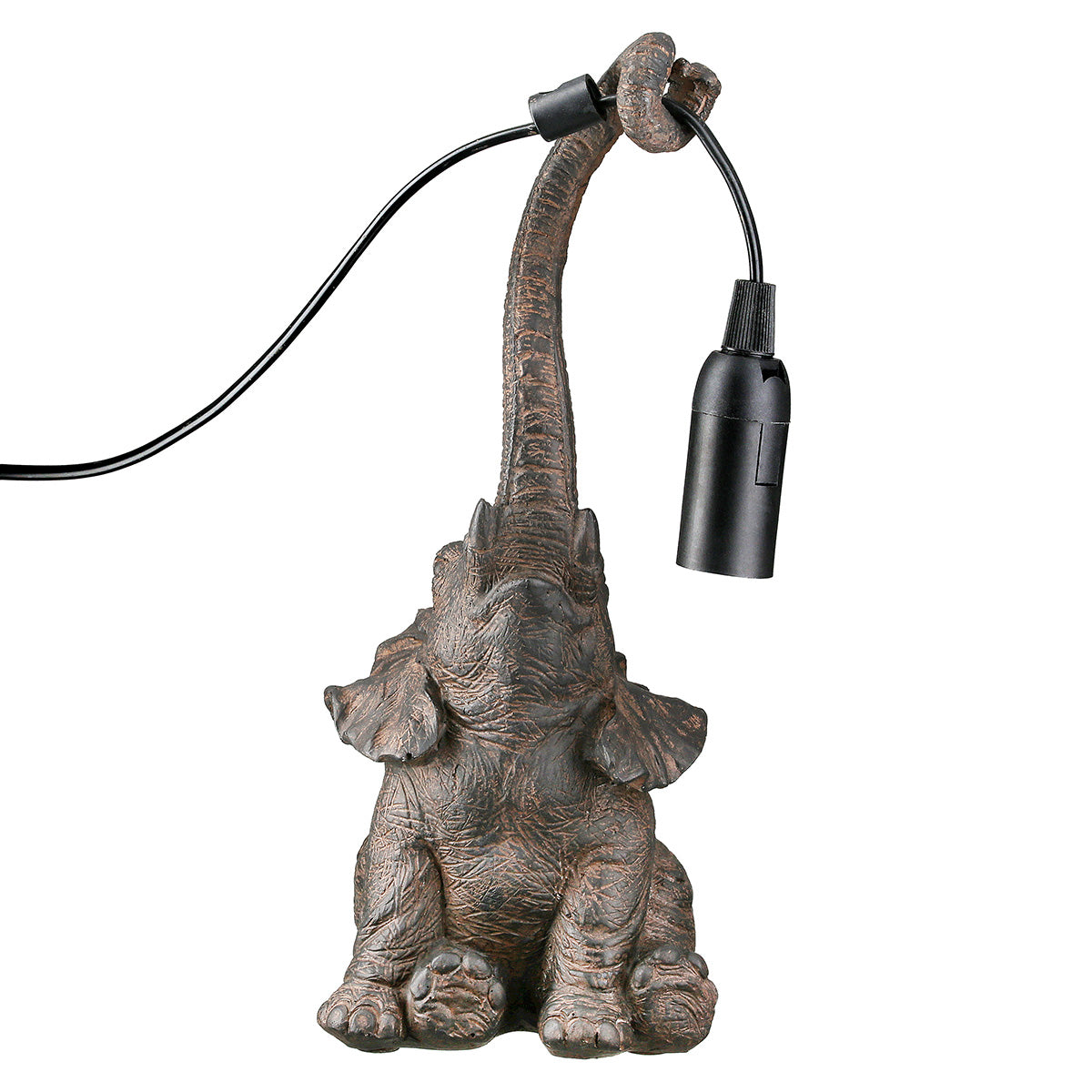 Tischleuchte – Tierfigur, Strukturierte Oberfläche, Braune Optik - Elefante | Gilde