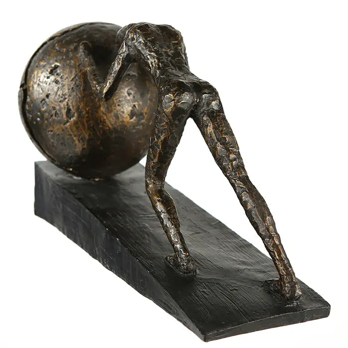 Skulptur – Kugelmotiv, Bronzefarbene Oberfläche, Spruchkarte - Heavy Ball | Gilde